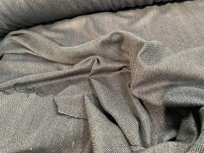 Italian Herringbone Wool - Blue / Yellow