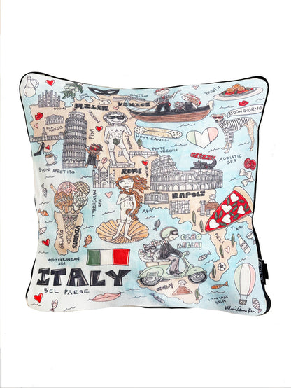 Italy Map Pillow