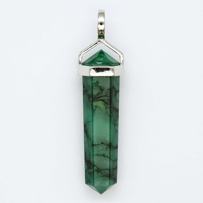 Jade Double Point Pendant - Zero Point Crystals