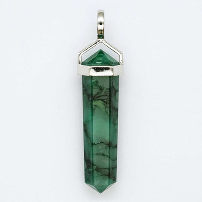 Jade Double Point Pendant - Zero Point Crystals