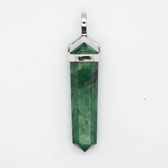 Jade Double Point Pendant - Zero Point Crystals