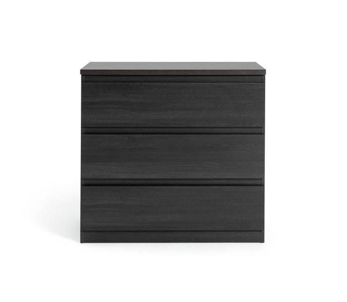 Jenson 3 Drawer Chest -Black Oak Effect | Dark Wood Look