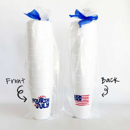 Two Funny Girls July 4th/Patriotic-Groovy July 4th Foam Cup(10 ct)