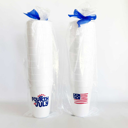 Two Funny Girls July 4th/Patriotic-Groovy July 4th Foam Cup(10 ct)