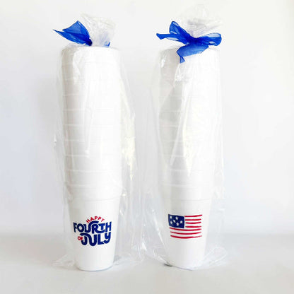Two Funny Girls July 4th/Patriotic-Groovy July 4th Foam Cup(10 ct)