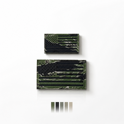 Jungle Tiger Stripe Camo IR American Flag Patch Set (35 Entries)