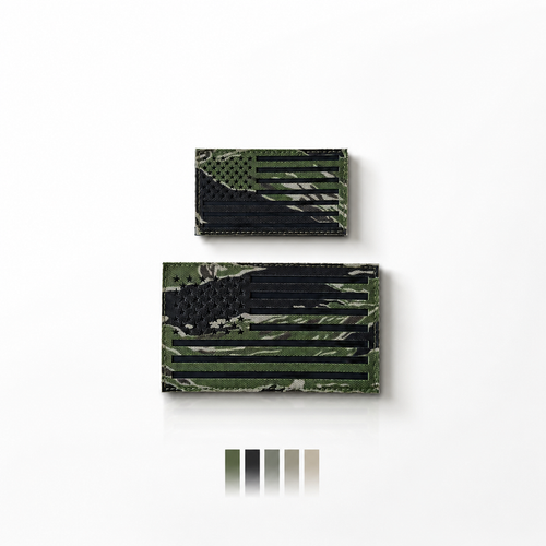 Jungle Tiger Stripe Camo IR American Flag Patch Set (35 Entries)