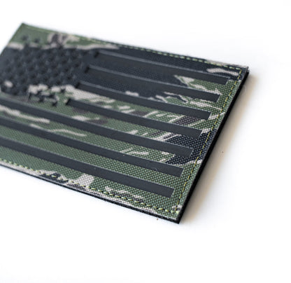 Jungle Tiger Stripe Camo IR American Flag Patch Set (35 Entries)