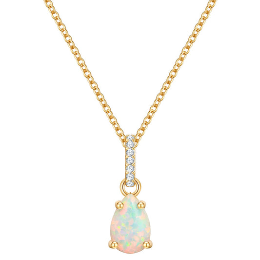Kette gelbgold mit Anhänger Opal (synth.)