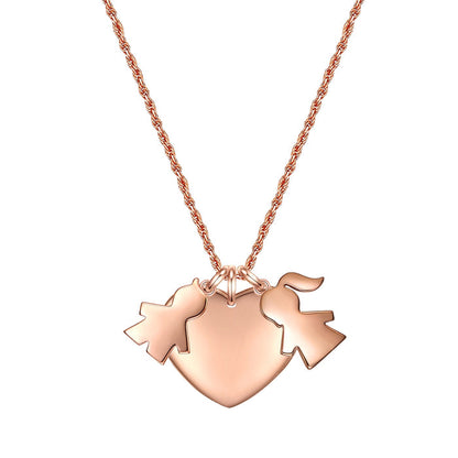 Kette KINDERFIGUREN/HERZ roségold