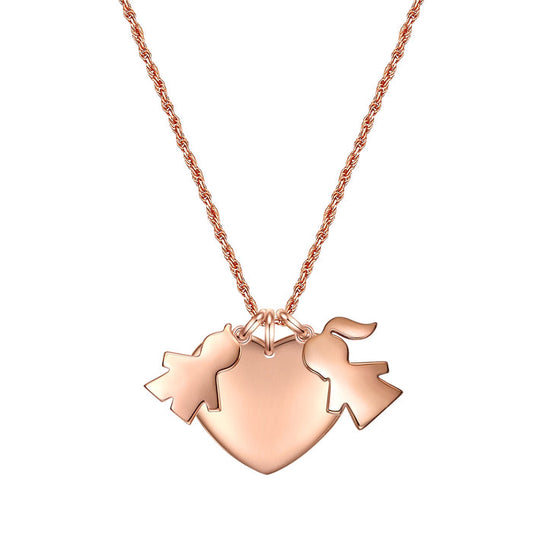 Kette KINDERFIGUREN/HERZ roségold