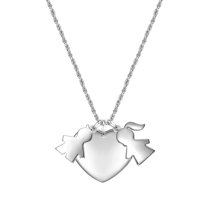 Kette KINDERFIGUREN/HERZ silber