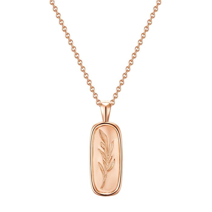 Kette mit Anhänger Gras roségold
