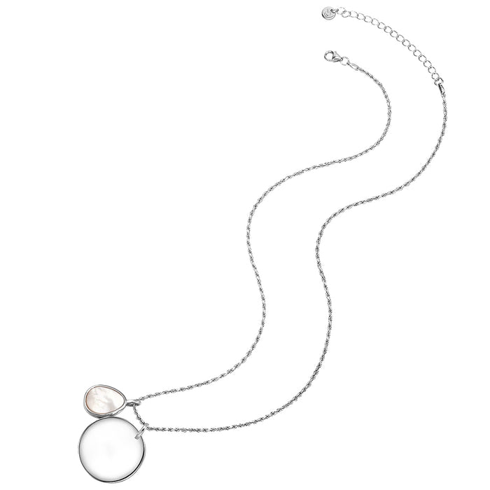 Kette MÜNZ-ANHÄNGER mit Perlmutt silber