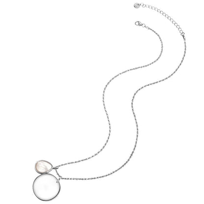 Kette MÜNZ-ANHÄNGER mit Perlmutt silber