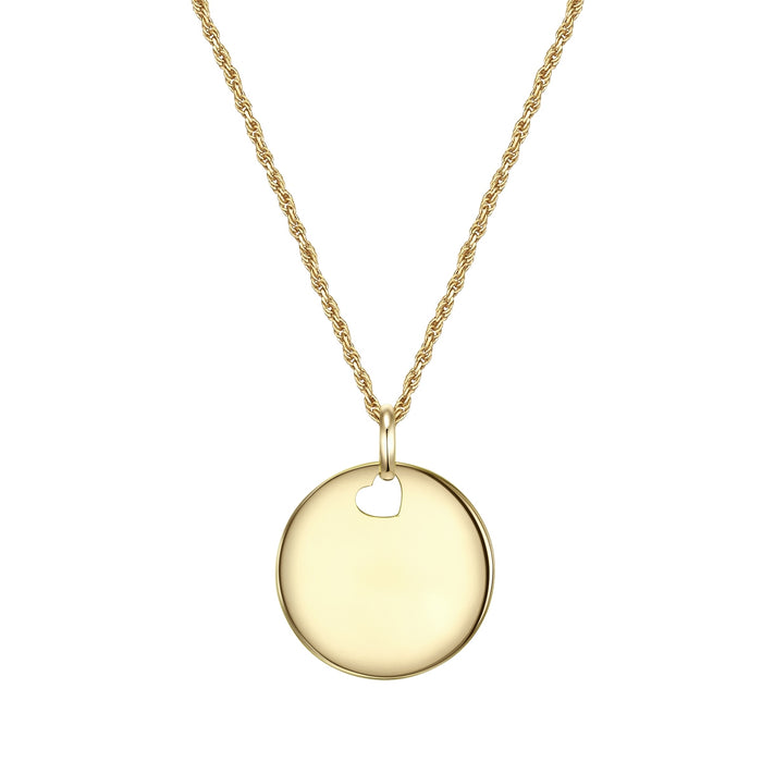 Kette PLÄTTCHEN-ANHÄNGER mit Herz gelbgold