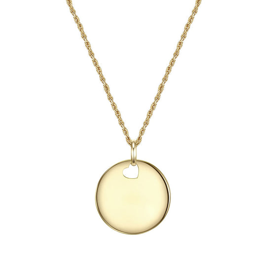 Kette PLÄTTCHEN-ANHÄNGER mit Herz gelbgold