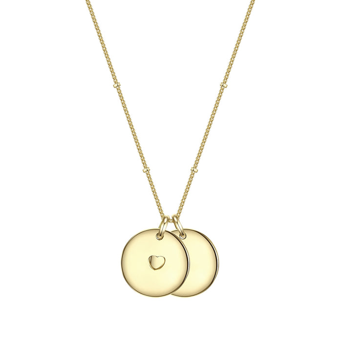 Kette PLÄTTCHEN-ANHÄNGER mit Herz gelbgold