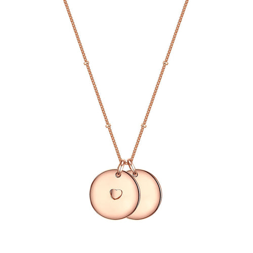 Kette PLÄTTCHEN-ANHÄNGER mit Herz roségold