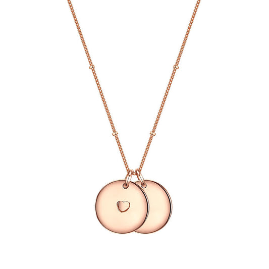 Kette PLÄTTCHEN-ANHÄNGER mit Herz roségold
