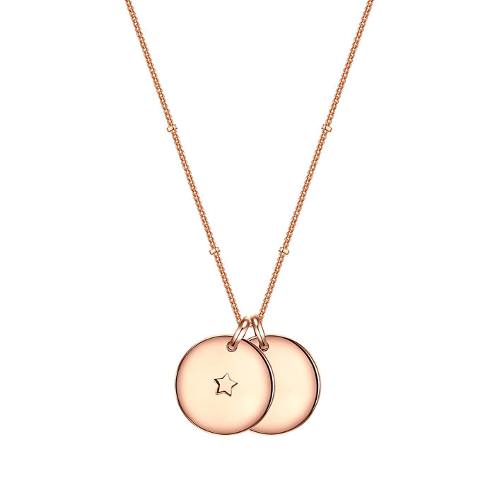 Kette PLÄTTCHEN-ANHÄNGER mit Stern roségold