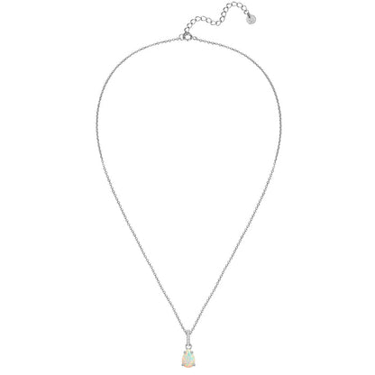 Kette silber Anhänger Opal (synth.)