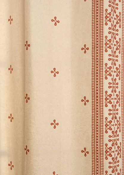 Kolam 100% Customizable Cotton floral blind for living room - Room darkening