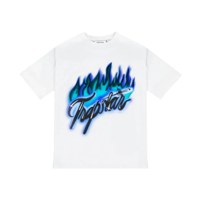 Koszulka Trapstar Flame Print Tee White/Purple TRAPSTAR Koszulki