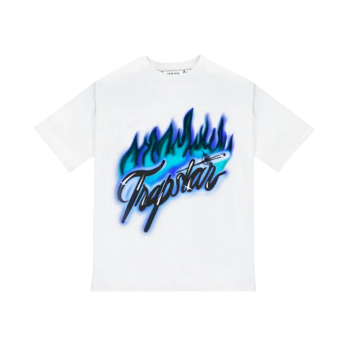 Koszulka Trapstar Flame Print Tee White/Purple TRAPSTAR Koszulki