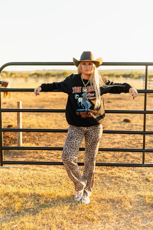 Leopard Wide Leg Jeans1