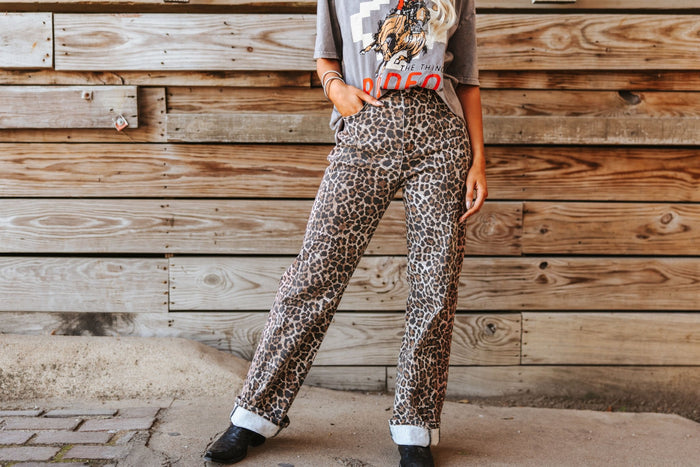 Leopard Wide Leg Jeans1
