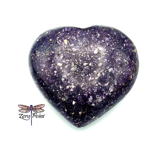 Lepidolite Heart 3"+ - Zero Point Crystals