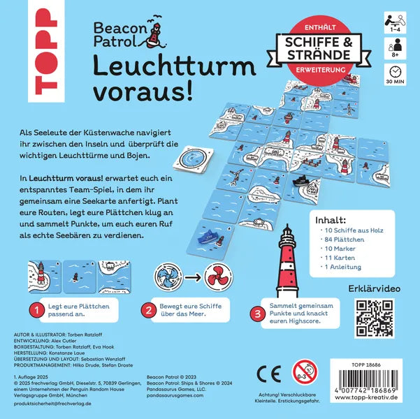 Leuchtturm voraus! inkl. der Erweiterung Schiffe & Strände - Kooperatives Plättchenlege-Puzzle