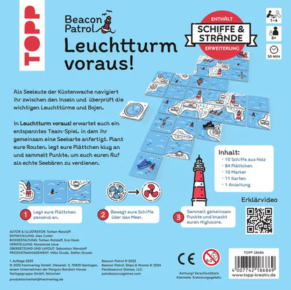 Leuchtturm voraus! inkl. der Erweiterung Schiffe & Strände - Kooperatives Plättchenlege-Puzzle
