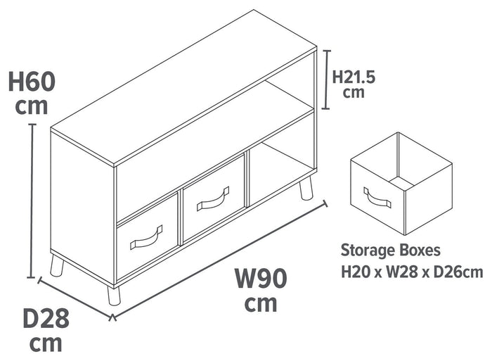 Liberty House Kids Storage Unit with Storage Bins - White ( B Grade 39527 )