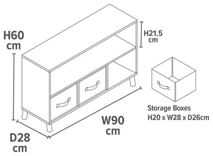 Liberty House Kids Storage Unit with Storage Bins - White ( B Grade 39527 )