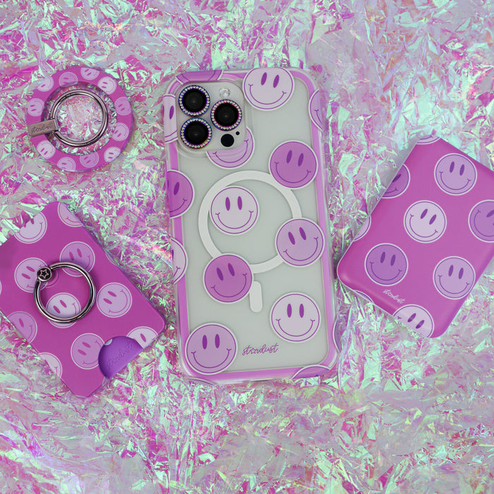 Lilac Smileys MagSafe Wallet