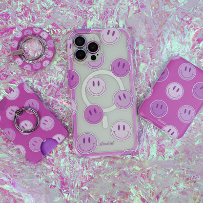 Lilac Smileys MagSafe Wallet