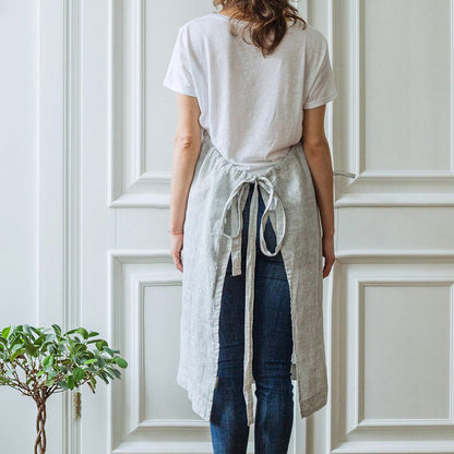 Linen Apron with Tie Back