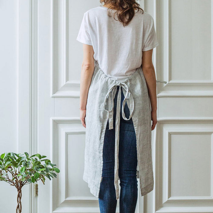Linen Apron with Tie Back