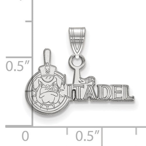 Sterling Silver LogoArt Officially Licensed The Citadel Small Pendant