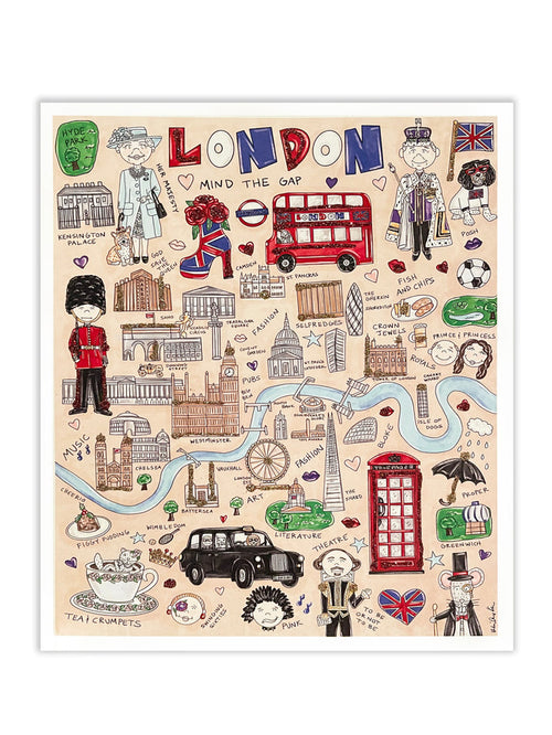London Map Glitter Art Print