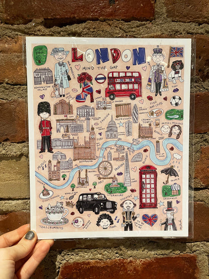 London Map Glitter Art Print