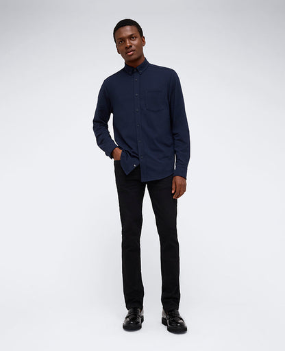 Long Sleeve Button Down Stretch Shirt with Pocket