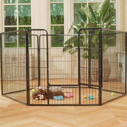 Lords & Labradors Puppy Play Pen Black - 80cm | Secure Containment Space