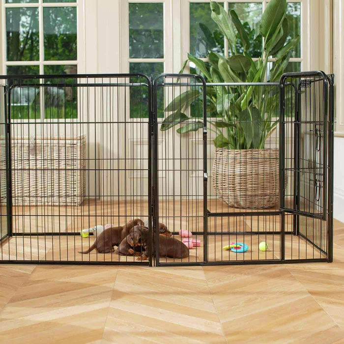 Lords & Labradors Puppy Play Pen Black - 80cm | Secure Containment Space