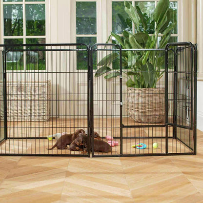 Lords & Labradors Puppy Play Pen Black - 80cm | Secure Containment Space
