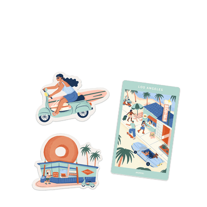 Los Angeles Scaled | Los Angeles stickers set of three