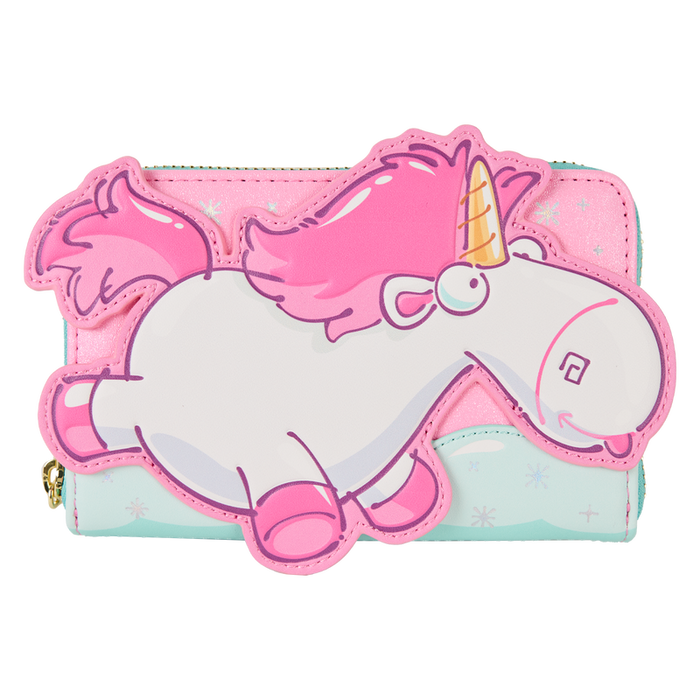Loungefly Minions -  Fluffy Unicorn Rainbow Glitter Zip Around Wallet