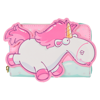 Loungefly Minions -  Fluffy Unicorn Rainbow Glitter Zip Around Wallet